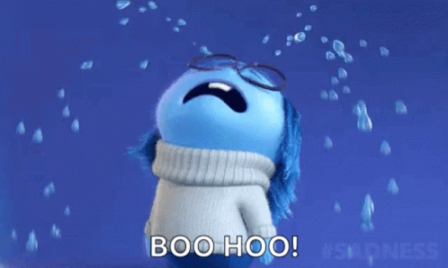 Blue Inside Out Character Crying GIF
