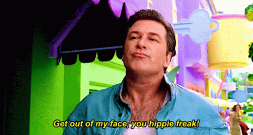 Blue Jacket Man Get Out Face Hippie Freak