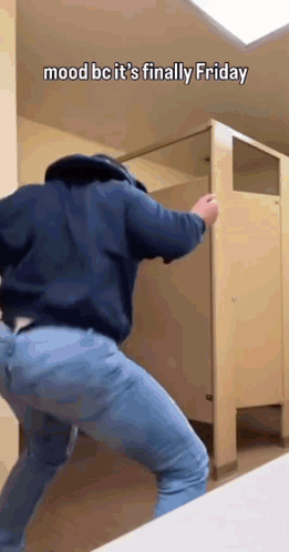 Blue Jacket Man Mood Bc It's Finally Friday GIF