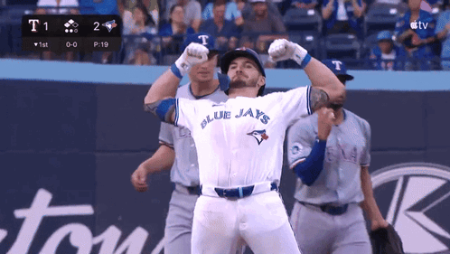 Blue Jays Baseball Player Celebrating Home Run