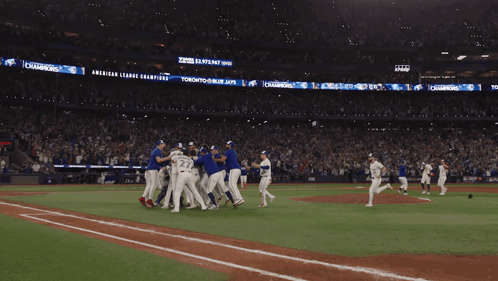 Blue Jays Celebrating AL Championship GIF