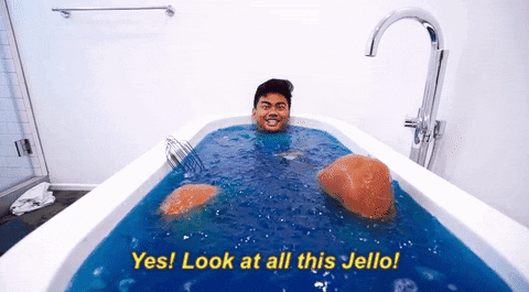 Blue Jello Bath Tub GIF