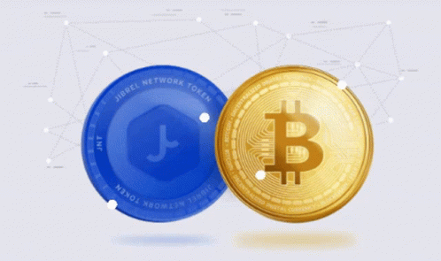 Blue Jibrel Network Coin and Gold Bitcoin Coin