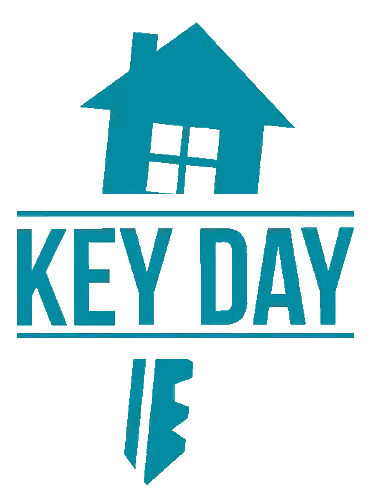 Blue Key Day Logo With House