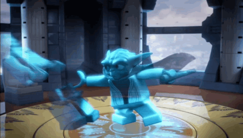 Blue Lego Figure Standing on Table