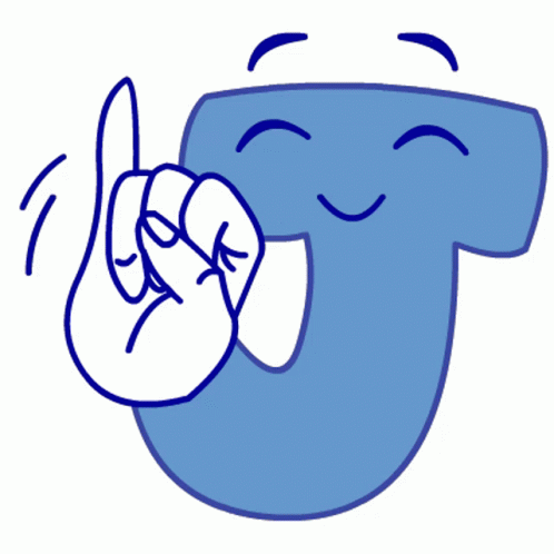 Blue Letter J Pinky Finger GIF
