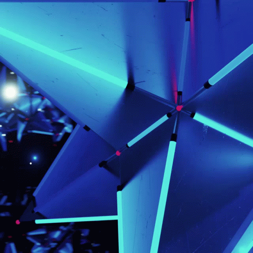 Blue Light Shining on Blue and White Structure