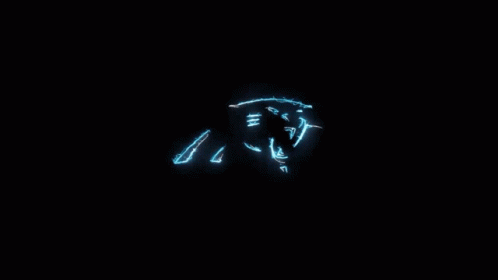 Blue Lightning Bolt Shaped Like Panther's Head