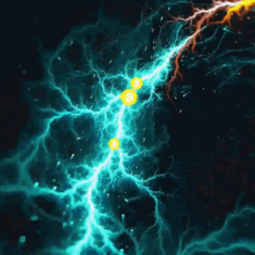 Blue Lightning Bolt With Yellow Center GIF