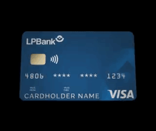 Blue LPBank Visa Credit Card With Gold Chip