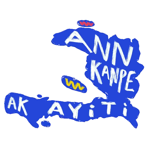Blue Map with Ann Kanpe Ak Ayiti
