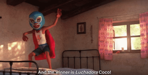 Blue Mask Red Cape Luchadora Coco Says And The Winner Is