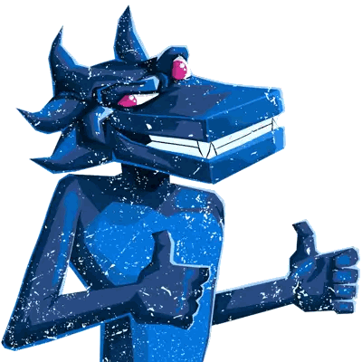 Blue Monster Giving Thumbs Up