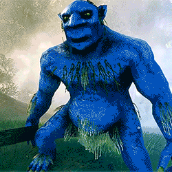 Blue Monster With Sword GIF