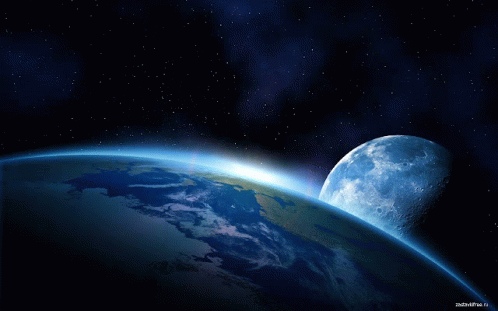 Blue Moon And Beautiful Earth GIF