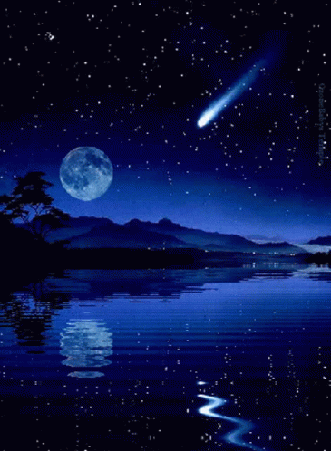 Blue Moon Comet Passer By GIF