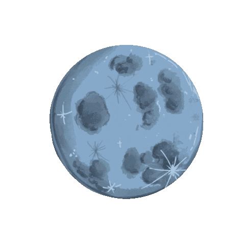 Blue Moon Drawing Glowing GIF