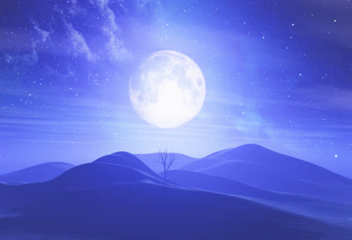 Blue Moon Mountain Ranges GIF