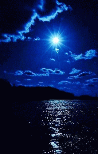 Blue Moon Shines Brightly GIF