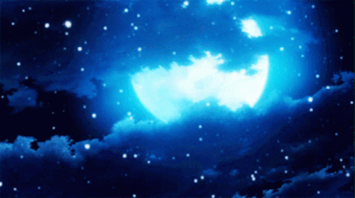 Blue Moon Snow Falling GIF