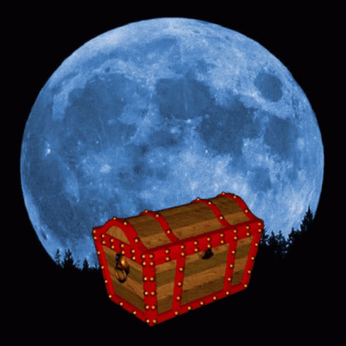 Blue Moon Treasure Chest With Skeleton GIF