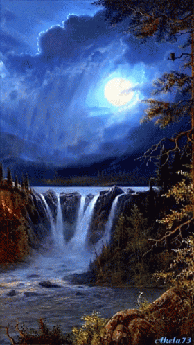 Blue Moon Water Falls GIF