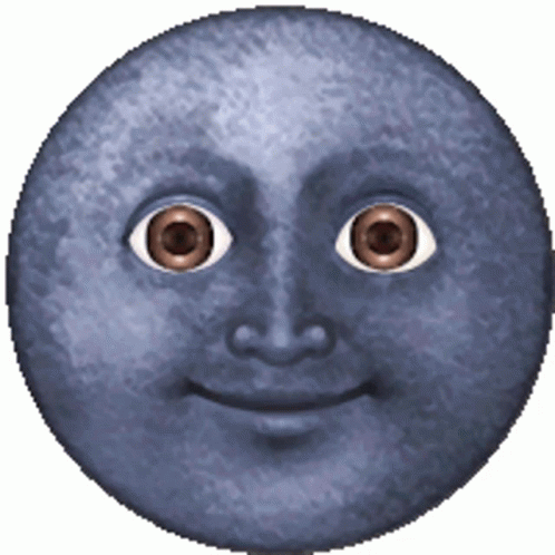 Blue Moon With Face GIF