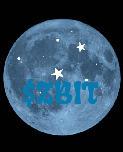 Blue Moon With Twinkling Stars GIF