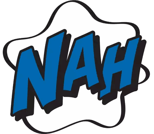 Blue Nah Text in Comic Style