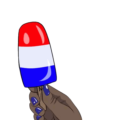 Blue Nails Holding Red White And Blue Popsicle