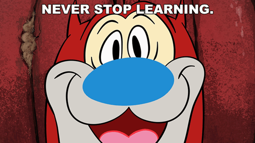Blue Nose Cartoon Cat Never Stop Learning