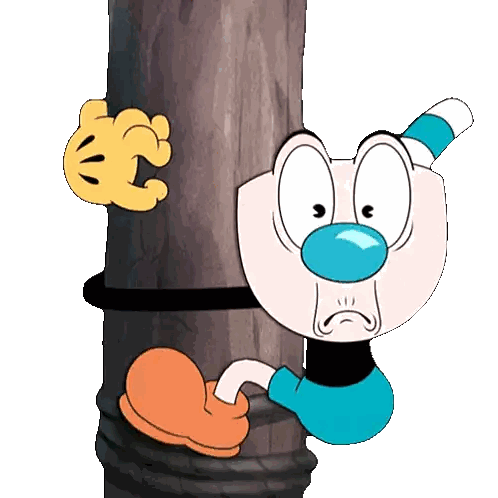 Blue Nosed Character Next to Tree