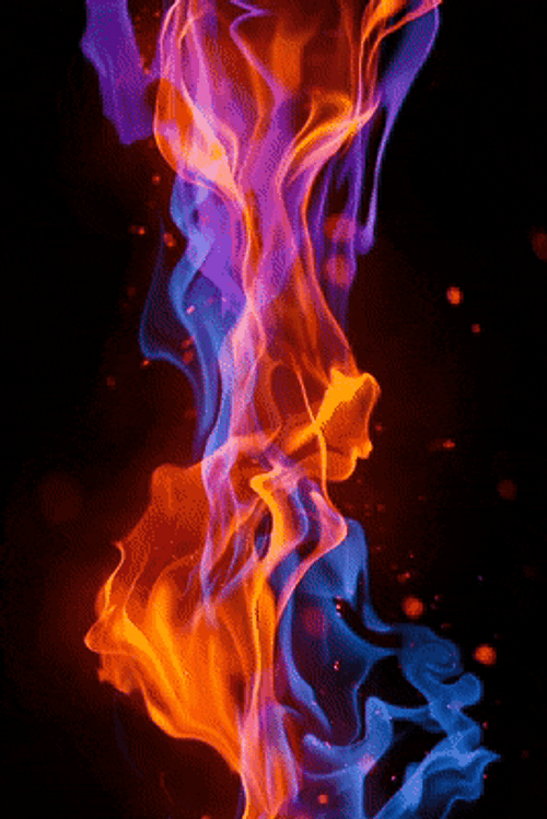 Blue Orange Color Flames GIF