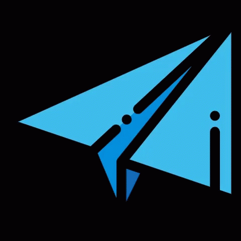 Blue Paper Airplane With I on Tail