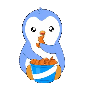 Blue Penguin Eating Chicken Nuggets