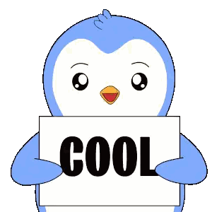 Blue Penguin Holding Not Cool Sign