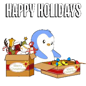 Blue Penguin Holding Star