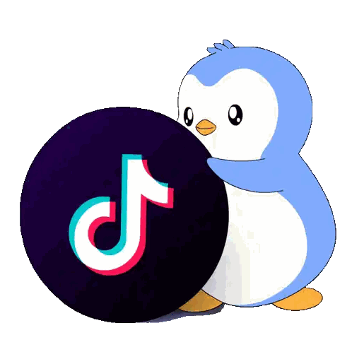 Blue Penguin Next to TikTok Icon
