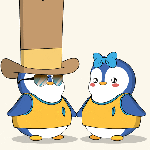 Blue Penguin Team High Five GIF