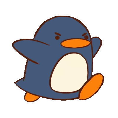 Blue Penguin With Orange Beak and Legs