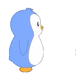 Blue Penguins Hugging On White Background