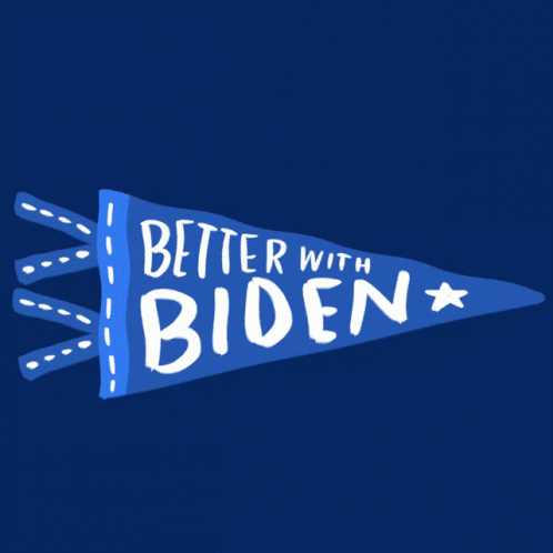 Blue Pennant With Better With Biden GIF