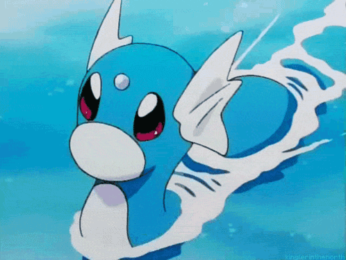 Blue Pokemon With White Wings Swimming