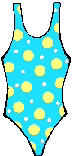 Blue Polka Dots Swimsuit GIF