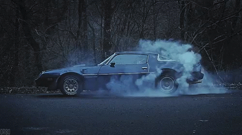 Blue Pontiac Firebird Burnout GIF