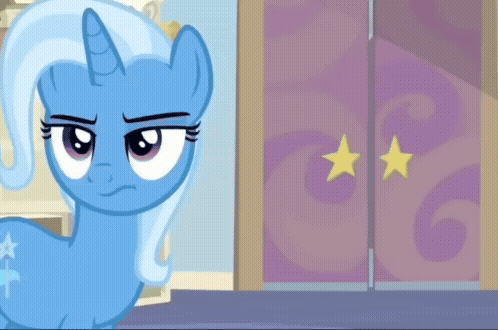 Blue Pony With Horn Standing in Front of Purple Wall