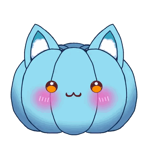 Blue Pumpkin with Ears and Pink Nose