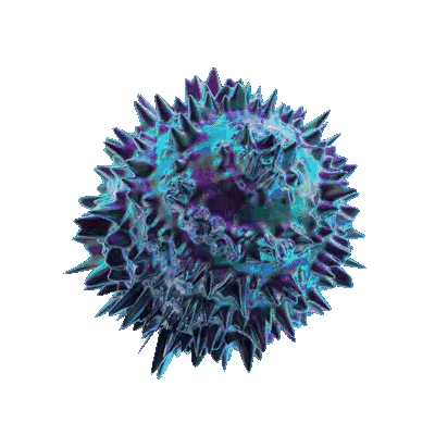 Blue Purple Spiked Object