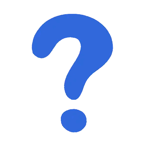 Blue Question Mark with White Circle