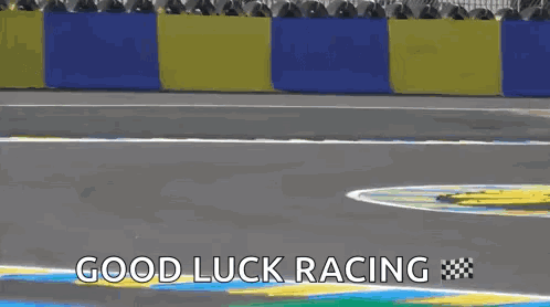 Blue Race Car Good Luck Racing